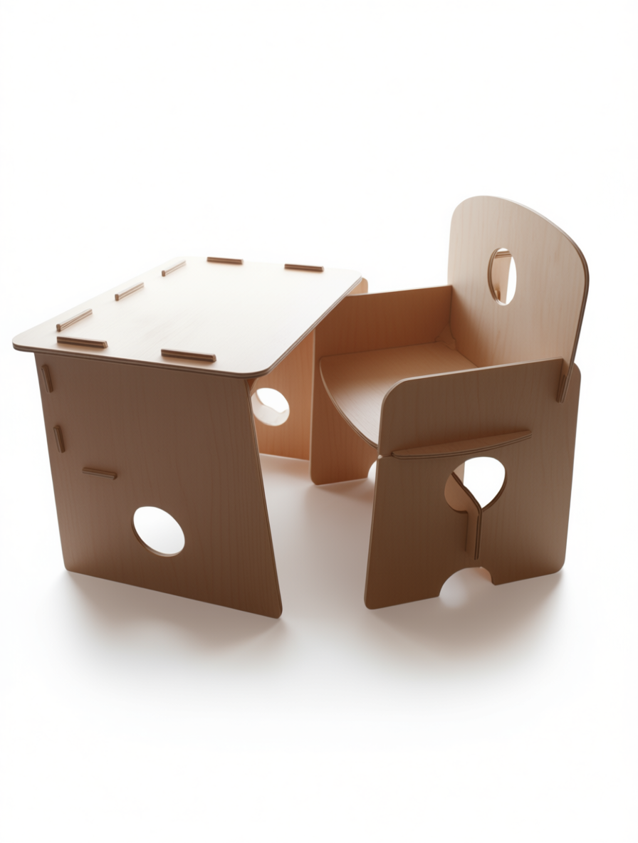 Escritorio Infantil en MDF – Mesa y Silla para Niños