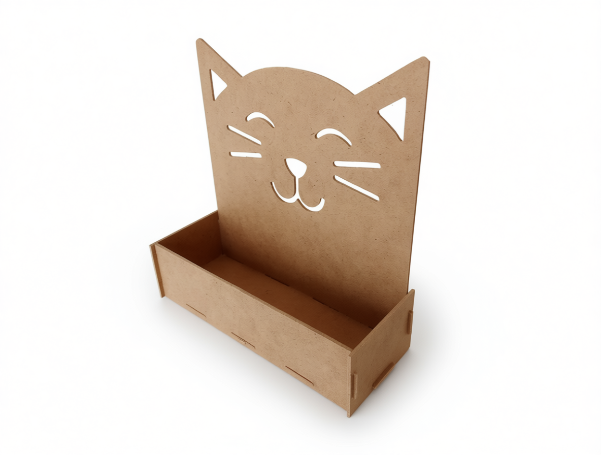 Caja Gato en MDF 3mm – Organizador Decorativo